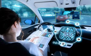 Interior of a self-driving vehicle